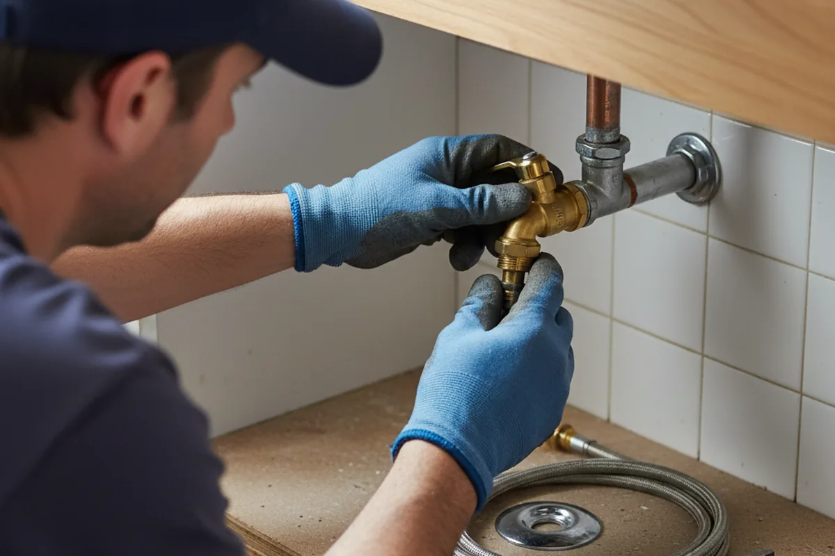 Shutoff valve and fitting work during Burst Pipe Repair in Gerton